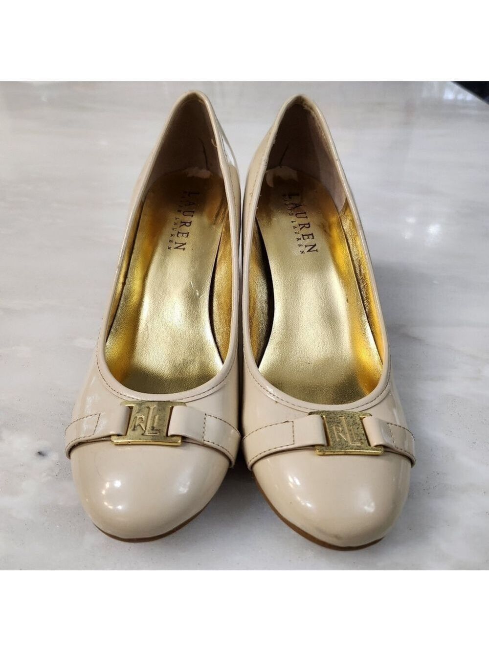 Ralph Lauren  Cream Patent Leather Shoes - Picture 10 of 10